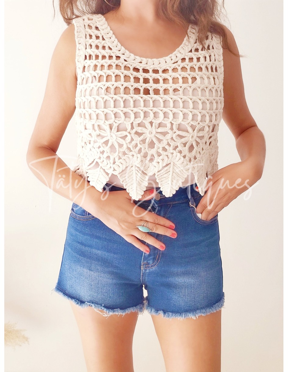 Top crochet cuello redondo | Täty's Boutiques - Grupo Puerto Gragera