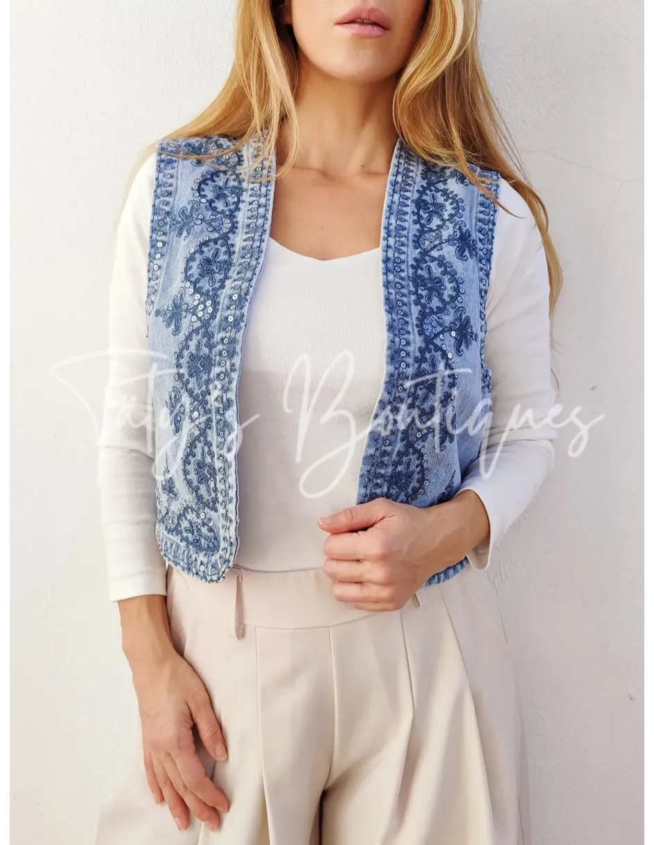 Chaleco vaquero bordado | Täty's Boutiques - Grupo Puerto Gragera