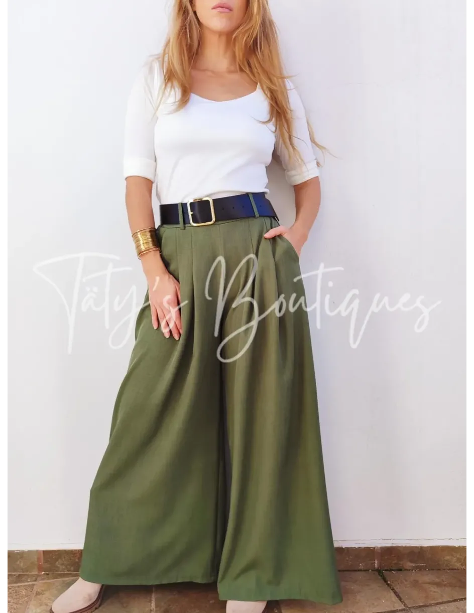 Pantalones wide leg con cinturón | Täty's Boutiques - Grupo Puerto Gragera