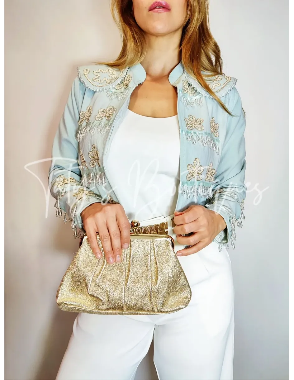 Torera verde menta con bordados y cristales | Täty's Boutiques - Grupo Puerto Gragera