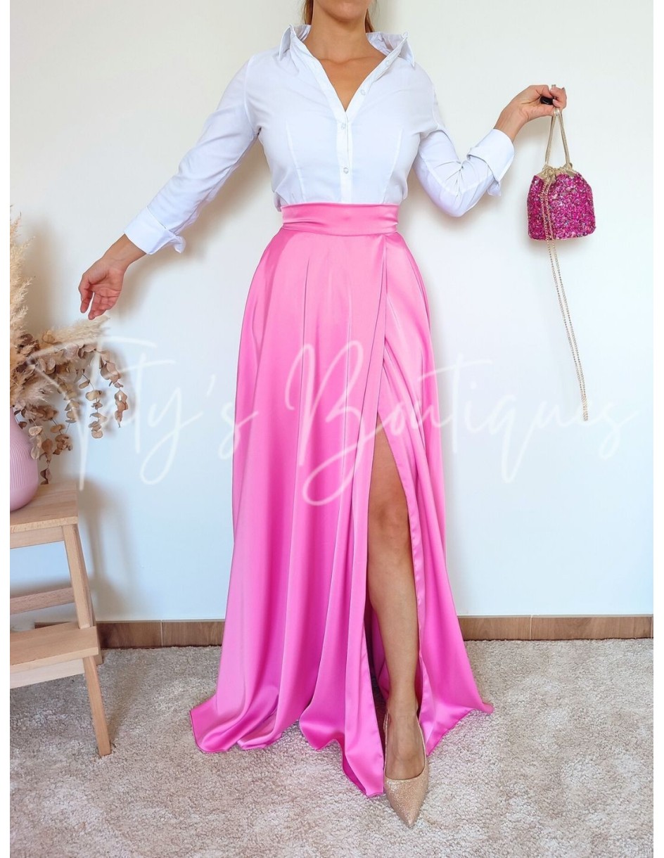 Falda de raso color rosa | Täty's Boutiques - Grupo Puerto Gragera